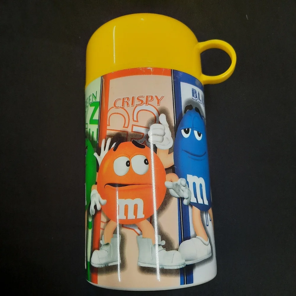 M&M's Vintage 2002 Insulated Canister Fun Character Mug with Handle Yellow Candy